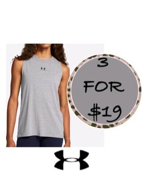 3/$19 Under Armour HeatGear sleeveless muscle tank top shirt